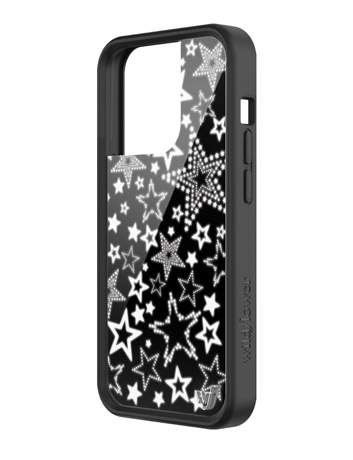 Star Girl iPhone Case in Black with White Star Print - Image 31