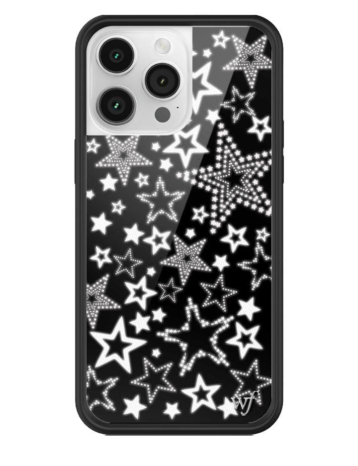 Star Girl iPhone Case in Black with White Star Print - Image 26