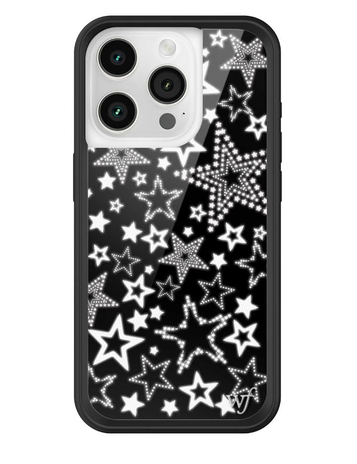 Star Girl iPhone Case in Black with White Star Print - Image 22
