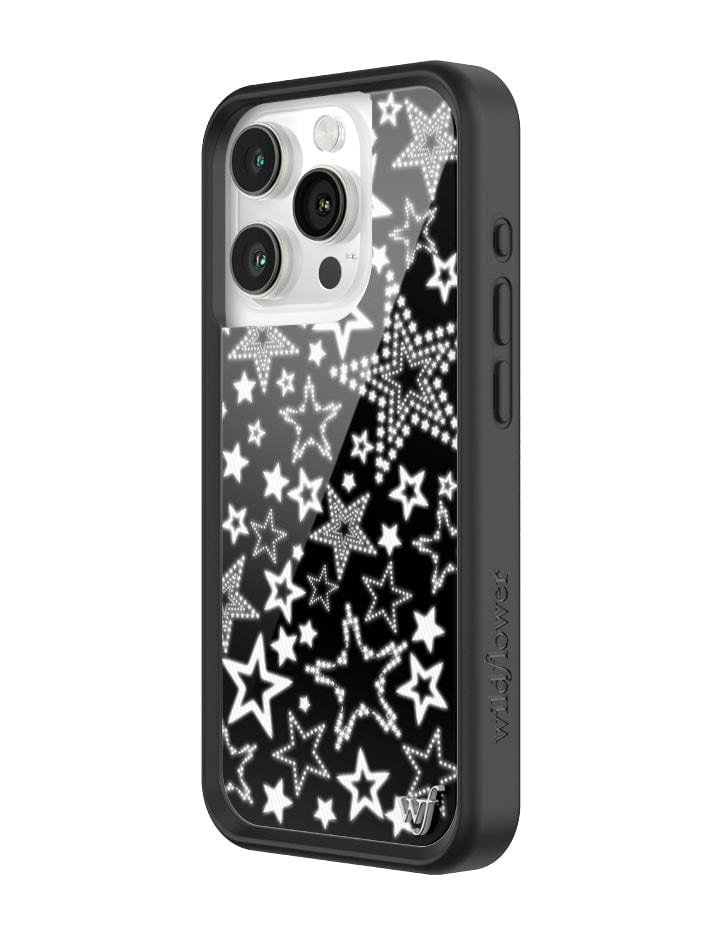 Star Girl iPhone Case in Black with White Star Print - Image 23