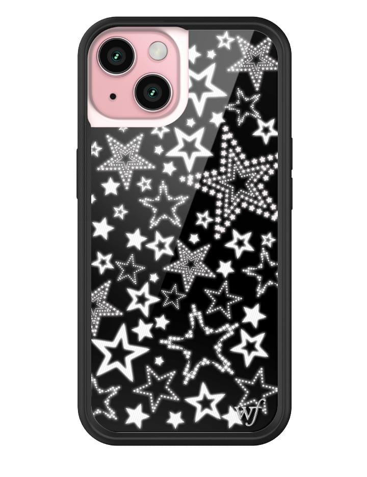 Star Girl iPhone Case in Black with White Star Print - Image 20
