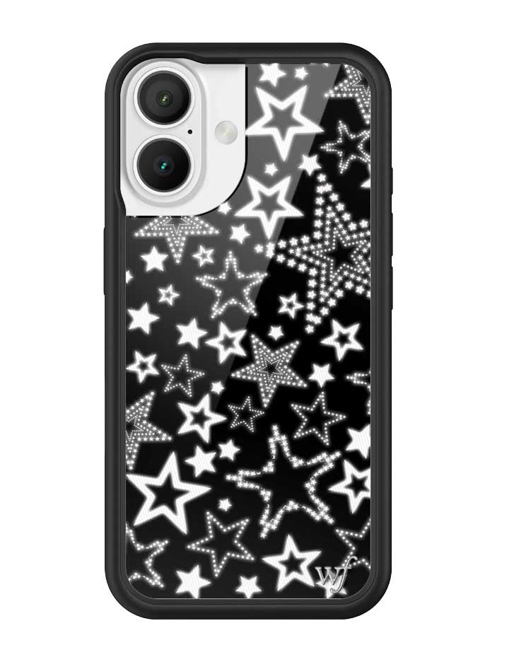 Star Girl iPhone Case in Black with White Star Print - Image 16