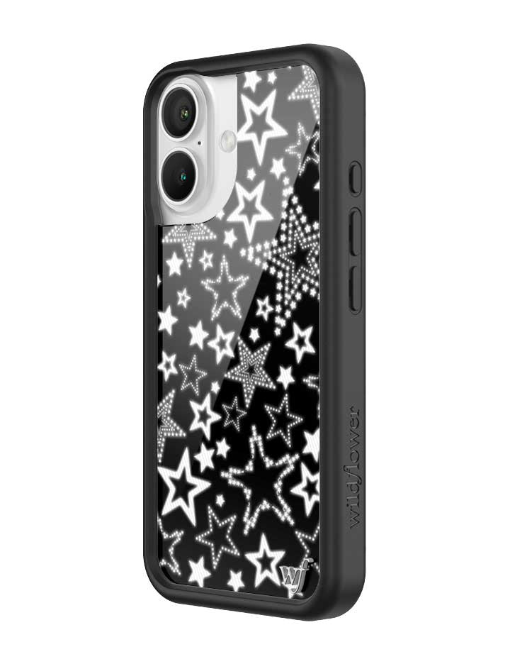Star Girl iPhone Case in Black with White Star Print - Image 17
