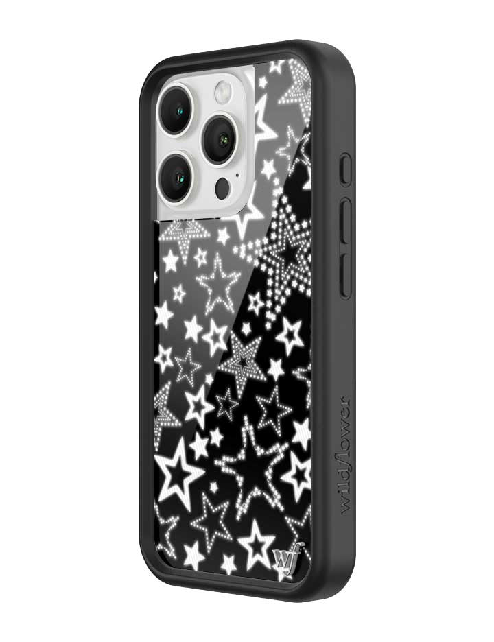 Star Girl iPhone Case in Black with White Star Print - Image 15