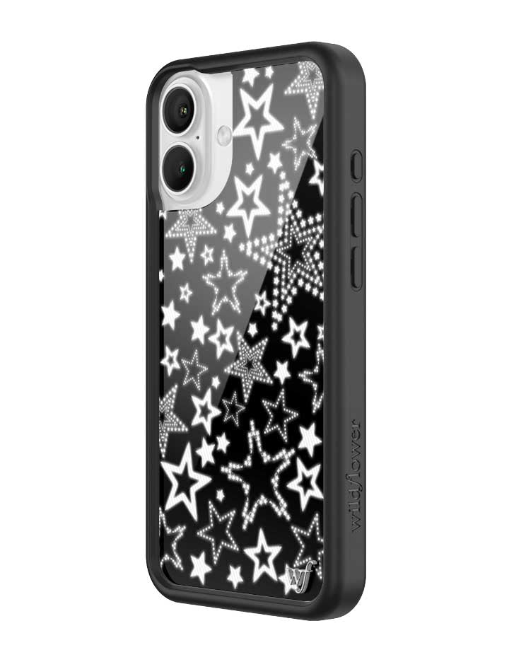 Star Girl iPhone Case in Black with White Star Print - Image 13