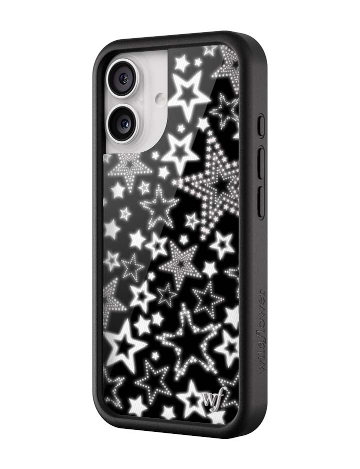 Star Girl iPhone Case in Black with White Star Print - Image 8