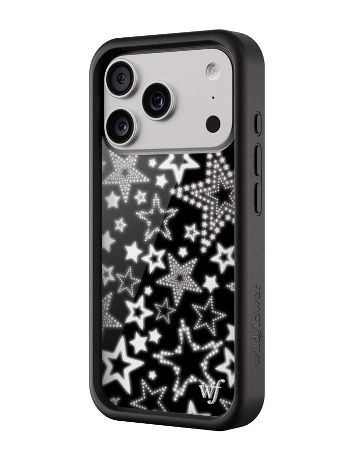 Star Girl iPhone Case in Black with White Star Print - Image 5