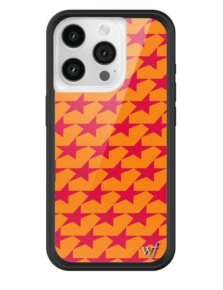Starry Not Sorry iPhone Case with Red Stars and Orange Background - Image 5