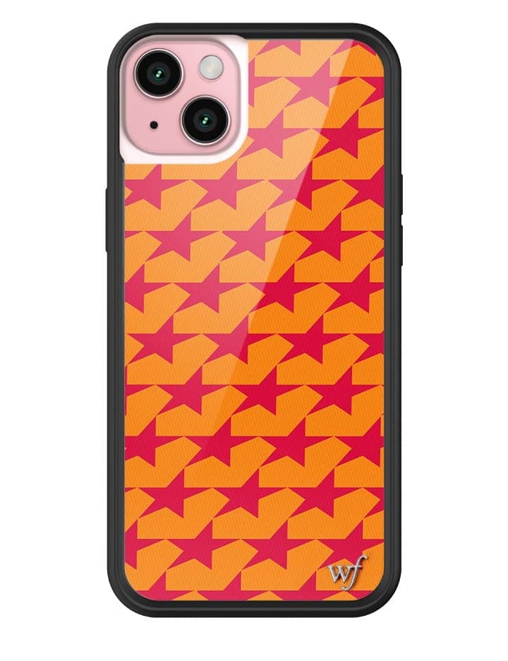 Starry Not Sorry iPhone Case with Red Stars and Orange Background - Image 3