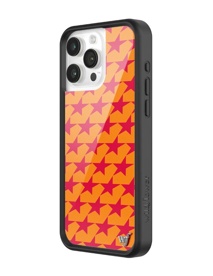 Starry Not Sorry iPhone Case with Red Stars and Orange Background - Image 2