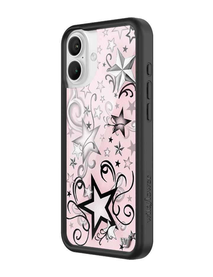 Star Tattoo iPhone Case in Pink and Black Goth Design - Image 4