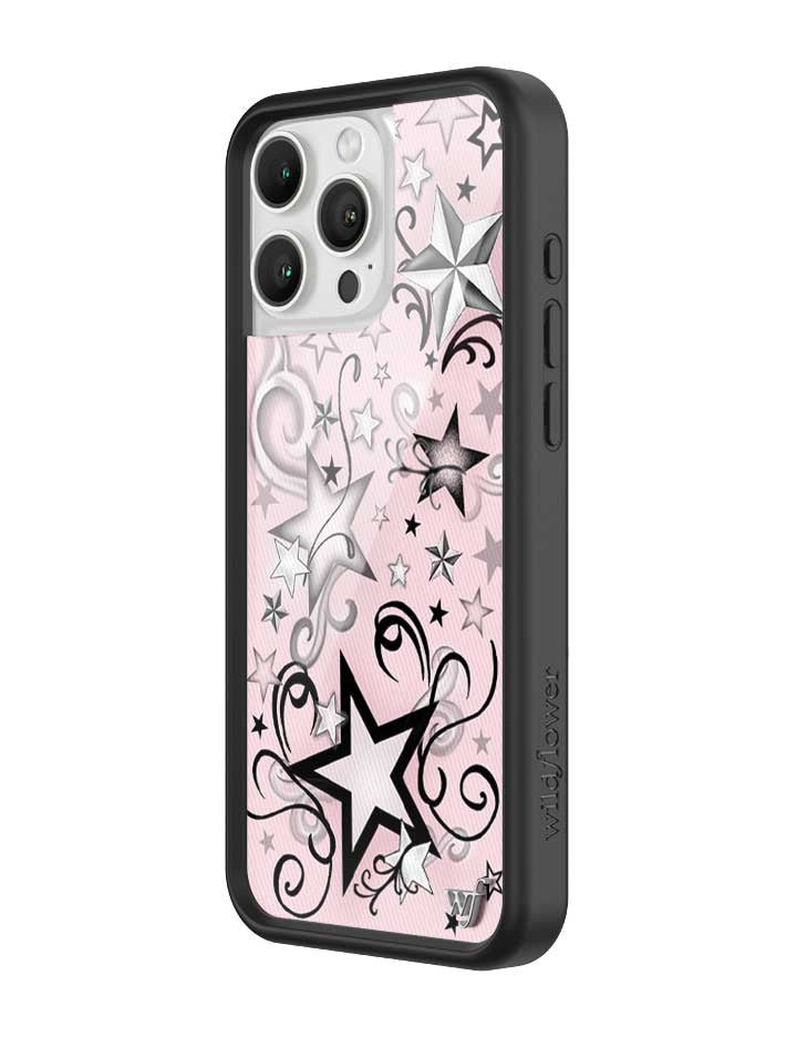 Star Tattoo iPhone Case in Pink and Black Goth Design - Image 2