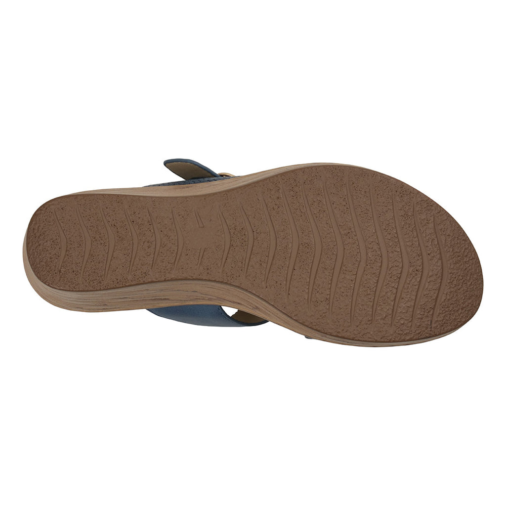 Women's Odalis Blue Wedge Sandals with Buckle Detail