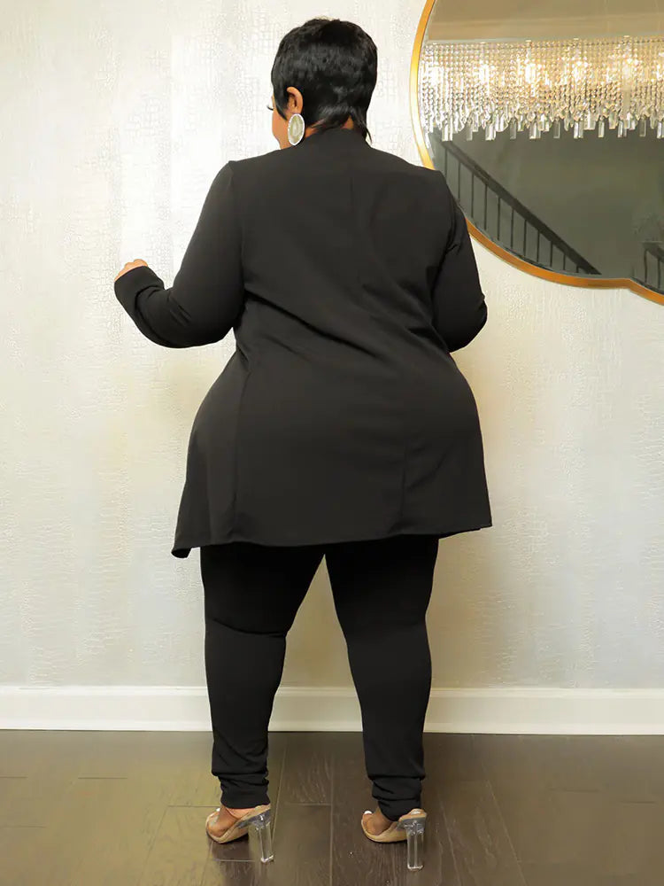 Women's Matching Blazer and Leggings Two-Piece Set - Image 2