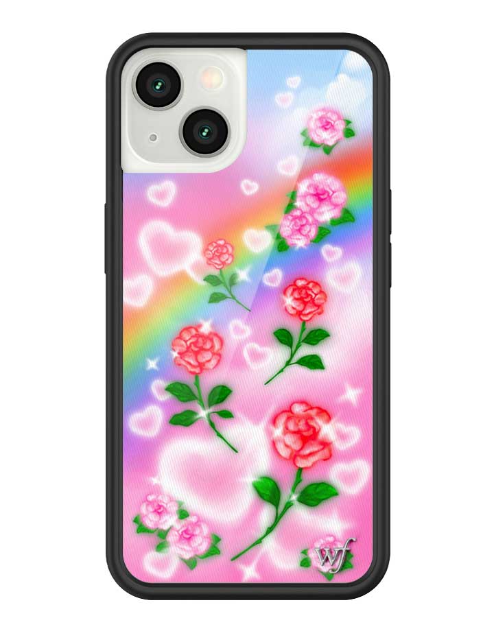 Heavenly Roses iPhone Case with Airbrushed Rainbow Floral Design
