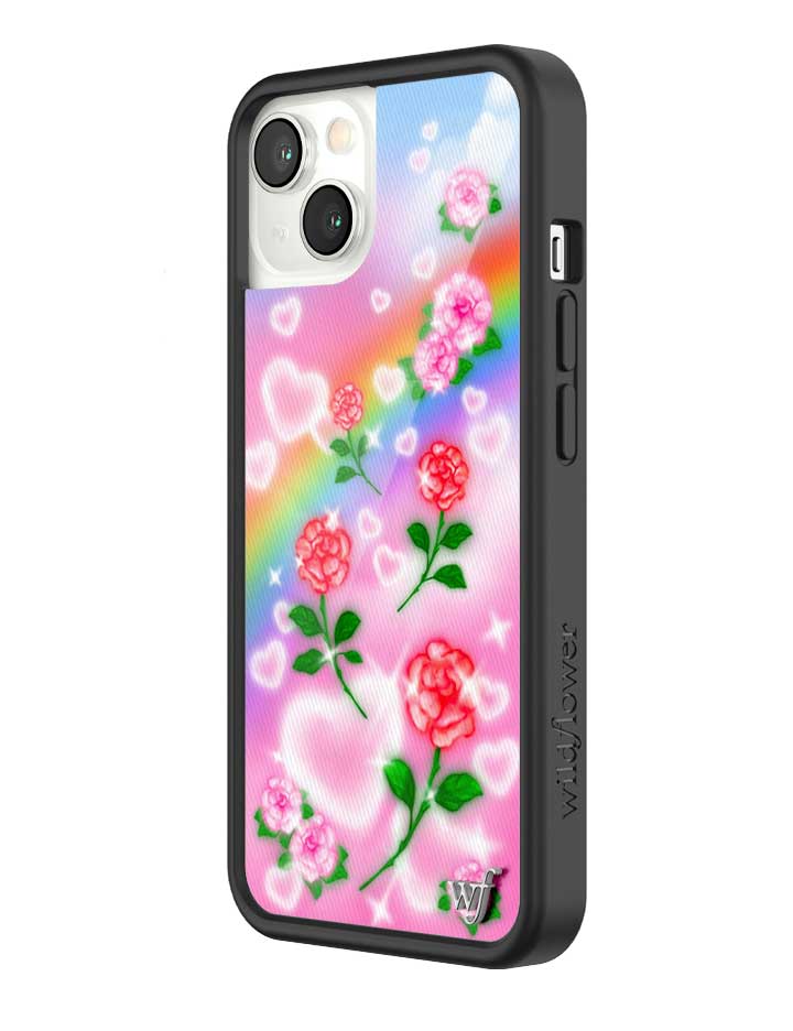 Heavenly Roses iPhone Case with Airbrushed Rainbow Floral Design