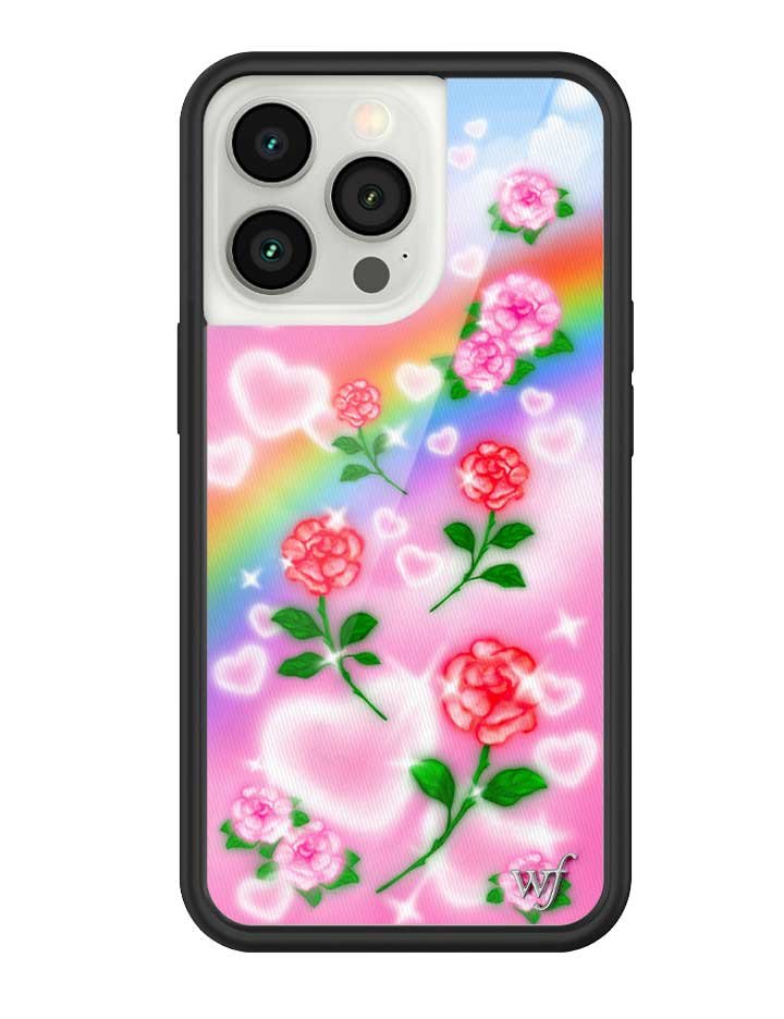 Heavenly Roses iPhone Case with Airbrushed Rainbow Floral Design