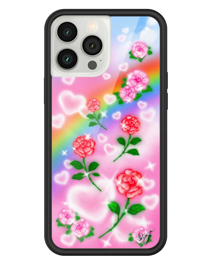 Heavenly Roses iPhone Case with Airbrushed Rainbow Floral Design