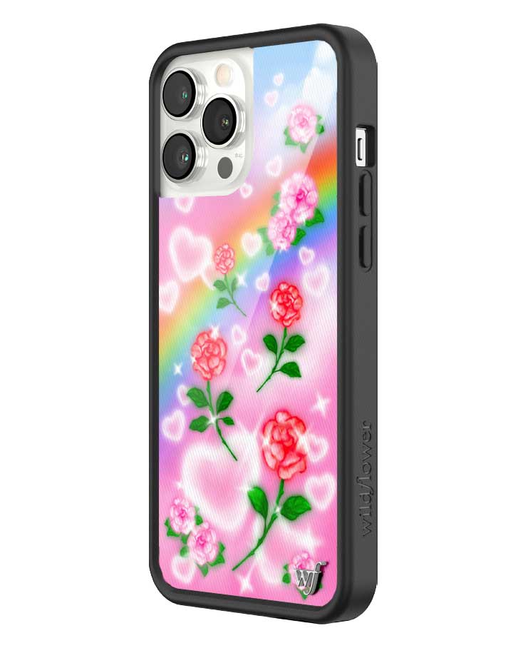 Heavenly Roses iPhone Case with Airbrushed Rainbow Floral Design