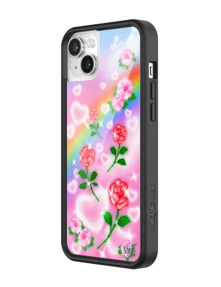 Heavenly Roses iPhone Case with Airbrushed Rainbow Floral Design