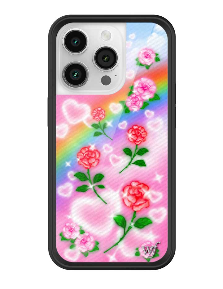 Heavenly Roses iPhone Case with Airbrushed Rainbow Floral Design