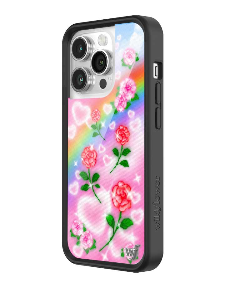 Heavenly Roses iPhone Case with Airbrushed Rainbow Floral Design