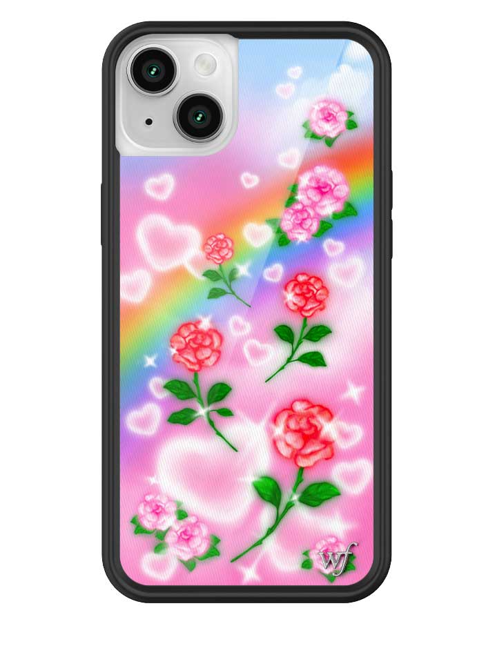 Heavenly Roses iPhone Case with Airbrushed Rainbow Floral Design