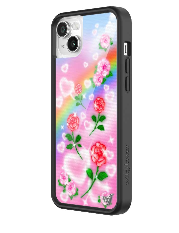 Heavenly Roses iPhone Case with Airbrushed Rainbow Floral Design