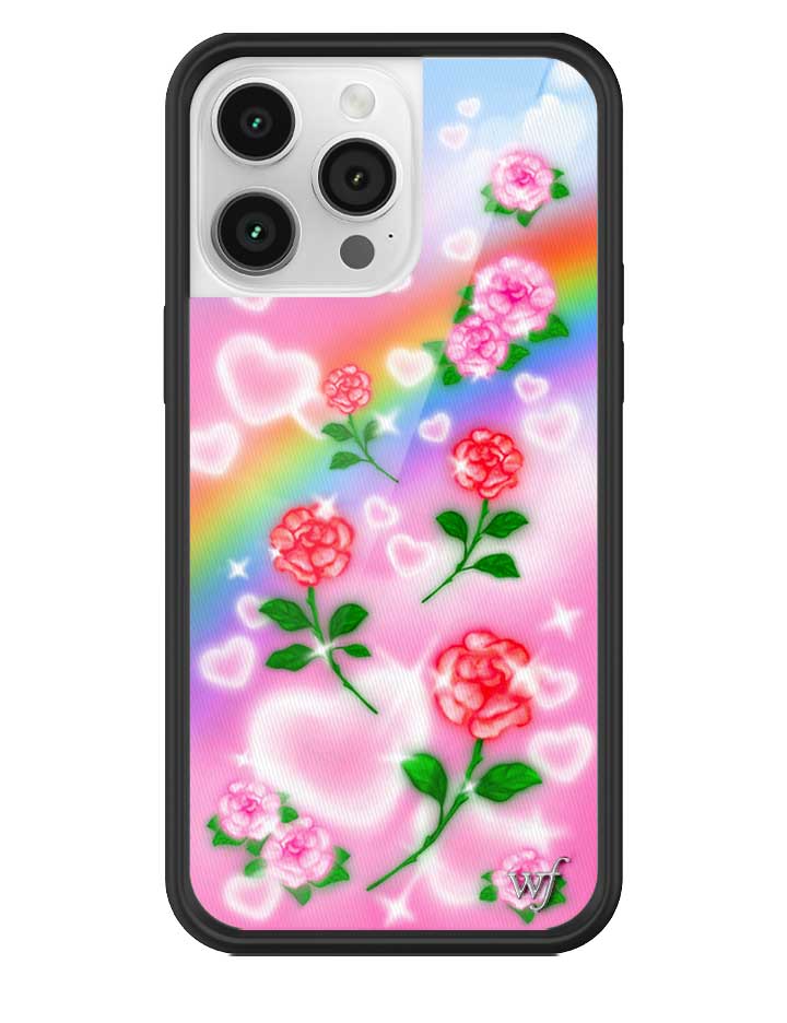 Heavenly Roses iPhone Case with Airbrushed Rainbow Floral Design