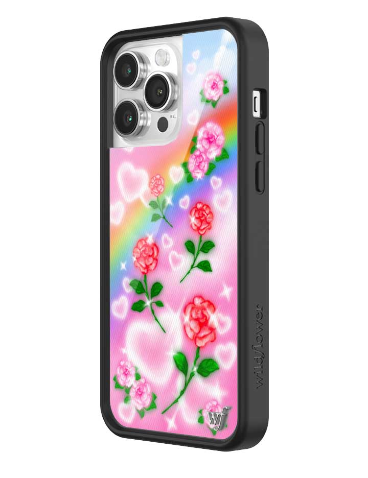 Heavenly Roses iPhone Case with Airbrushed Rainbow Floral Design