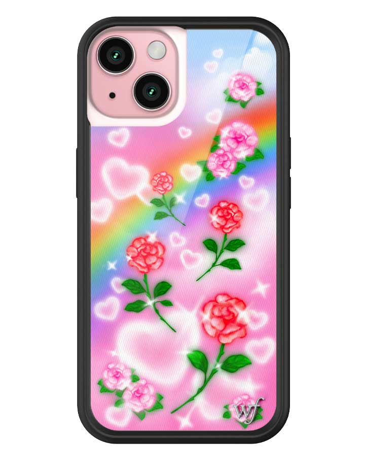 Heavenly Roses iPhone Case with Airbrushed Rainbow Floral Design