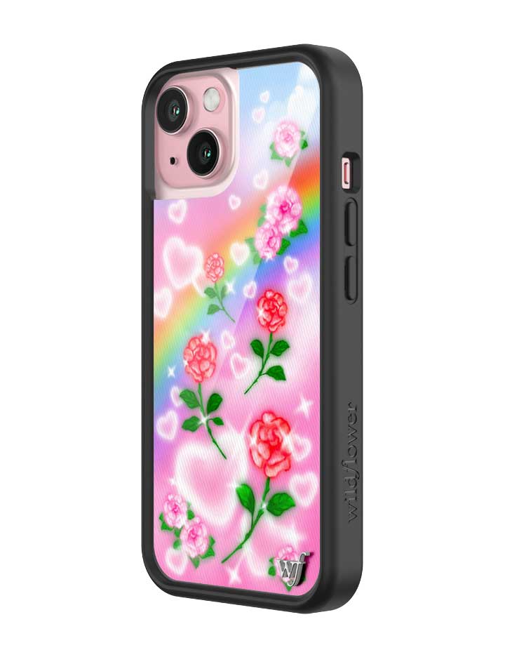 Heavenly Roses iPhone Case with Airbrushed Rainbow Floral Design