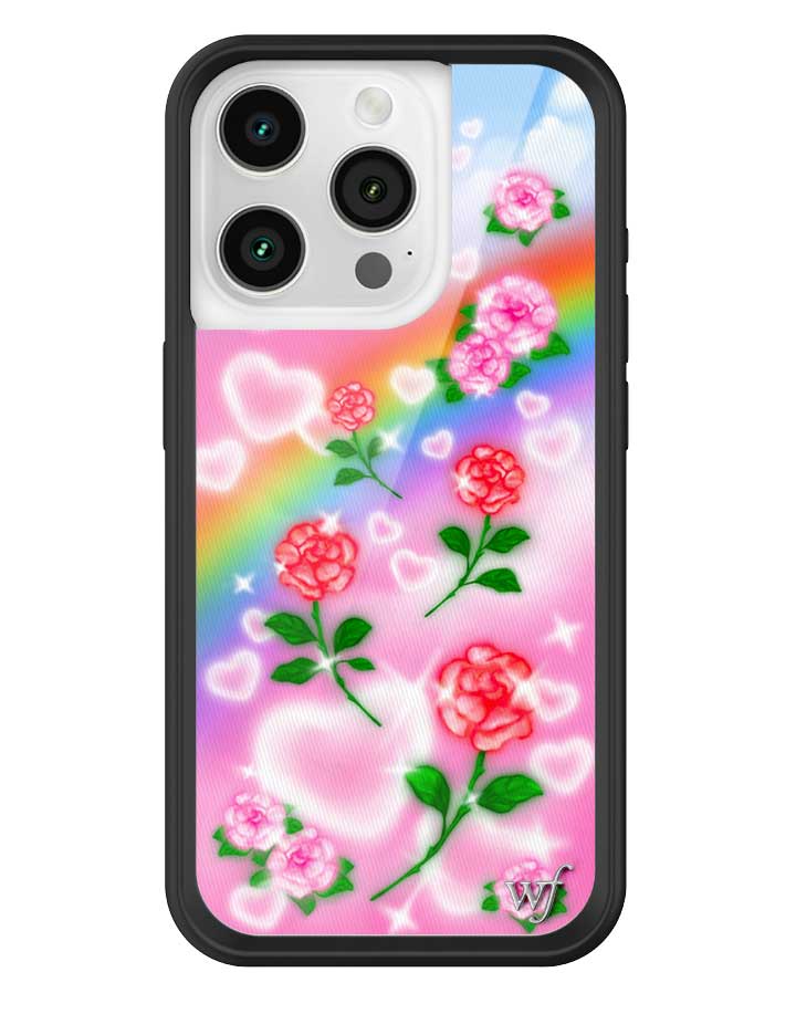 Heavenly Roses iPhone Case with Airbrushed Rainbow Floral Design