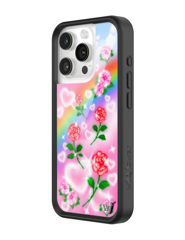 Heavenly Roses iPhone Case with Airbrushed Rainbow Floral Design