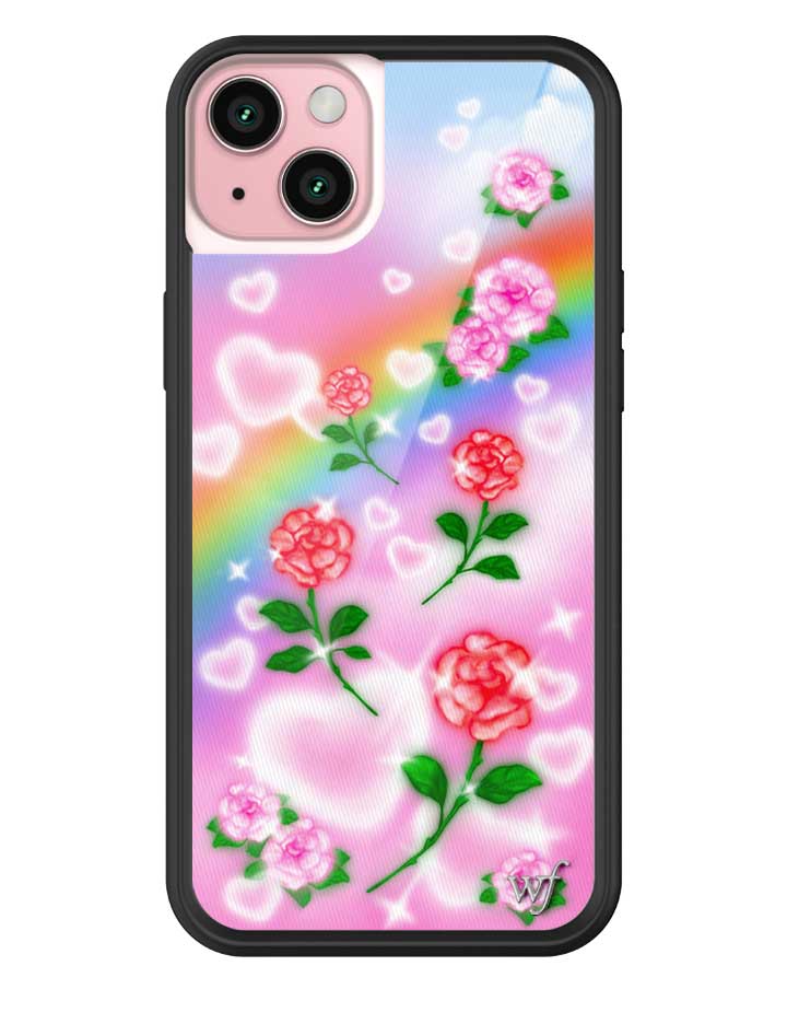 Heavenly Roses iPhone Case with Airbrushed Rainbow Floral Design