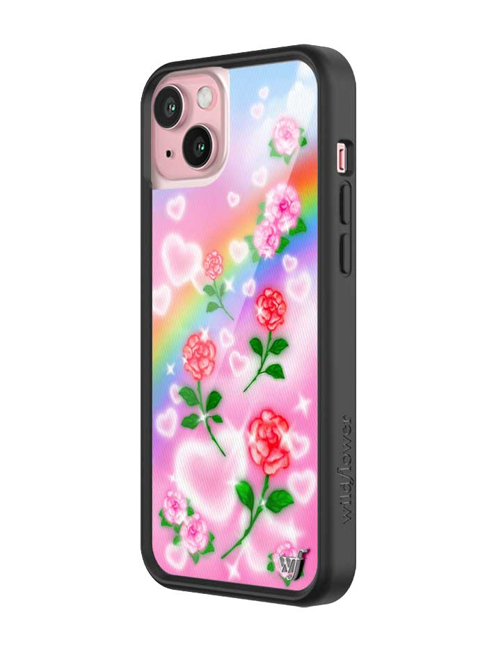 Heavenly Roses iPhone Case with Airbrushed Rainbow Floral Design