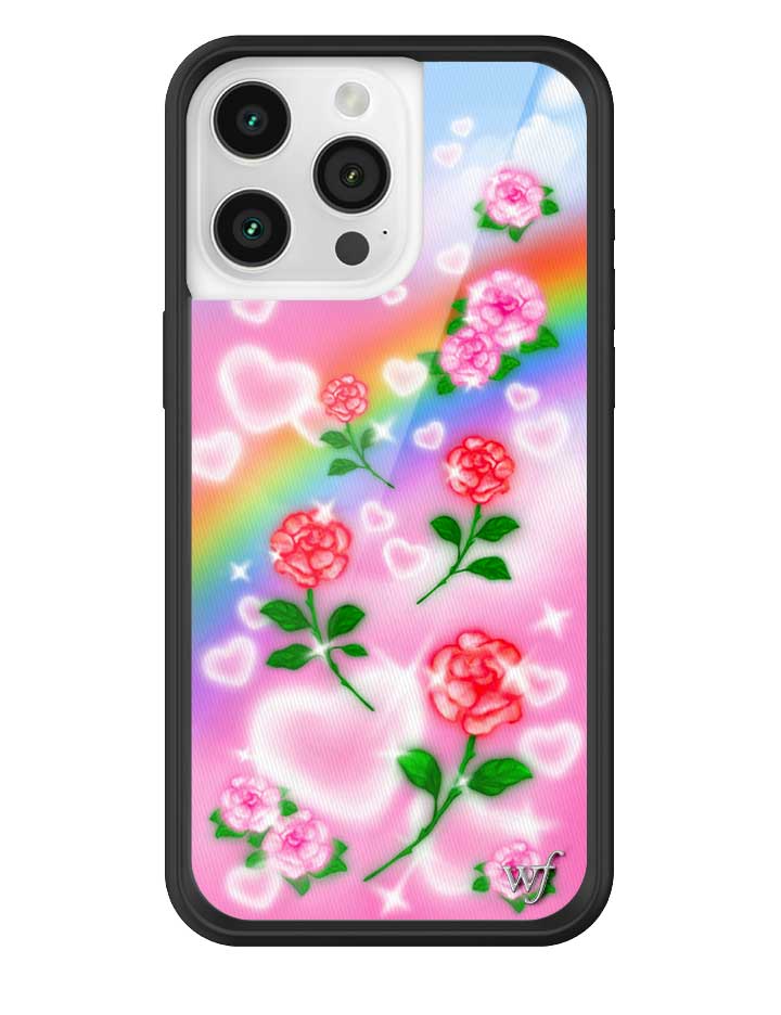 Heavenly Roses iPhone Case with Airbrushed Rainbow Floral Design