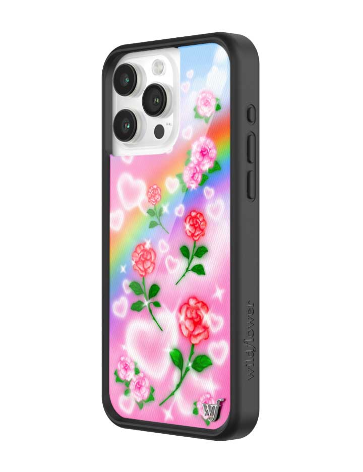 Heavenly Roses iPhone Case with Airbrushed Rainbow Floral Design