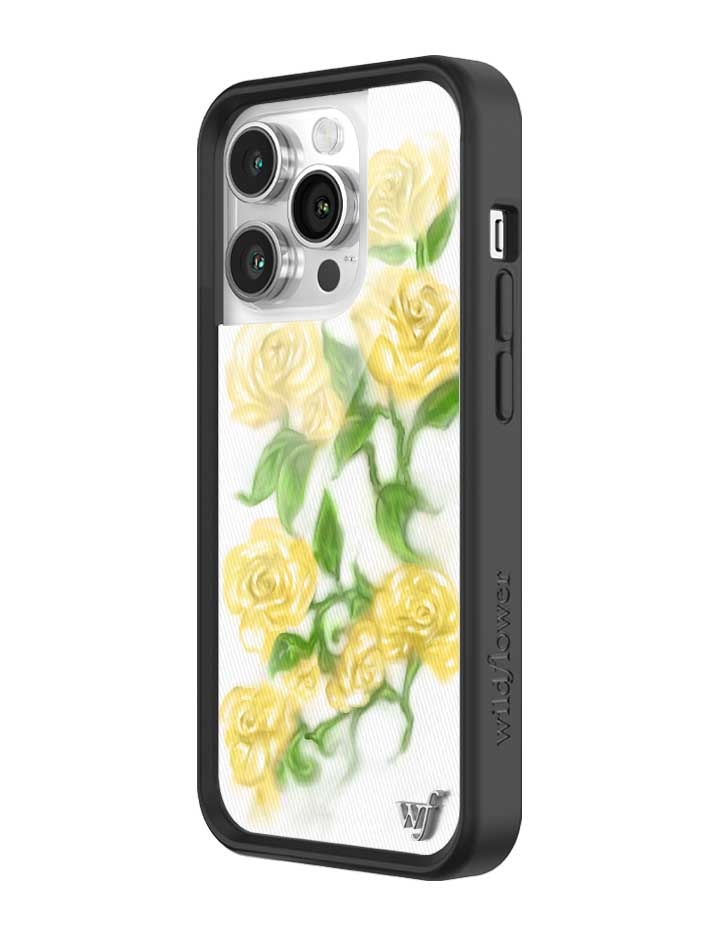 Yellow Roses Floral Pattern iPhone Case