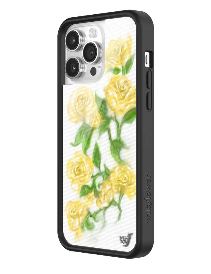 Yellow Roses Floral Pattern iPhone Case