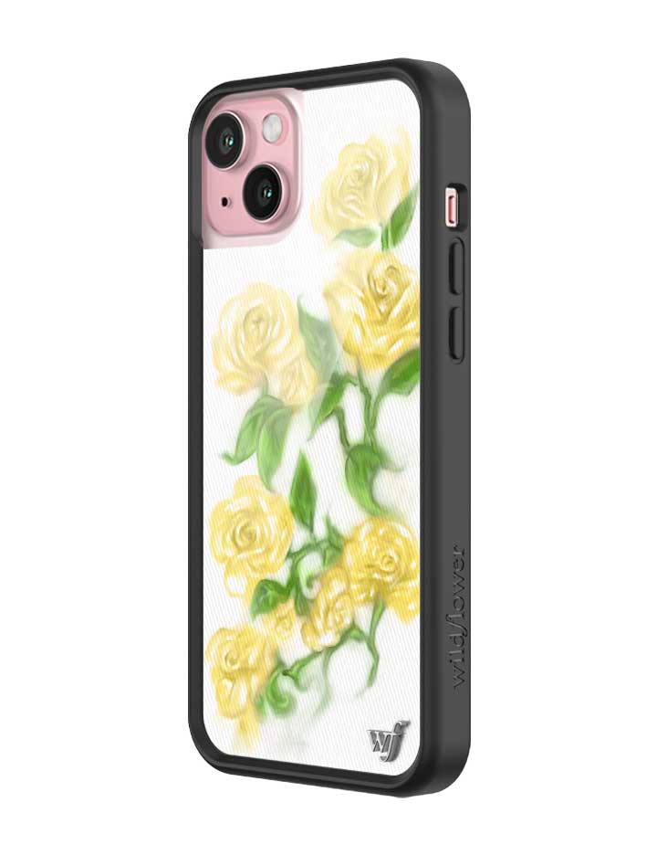 Yellow Roses Floral Pattern iPhone Case