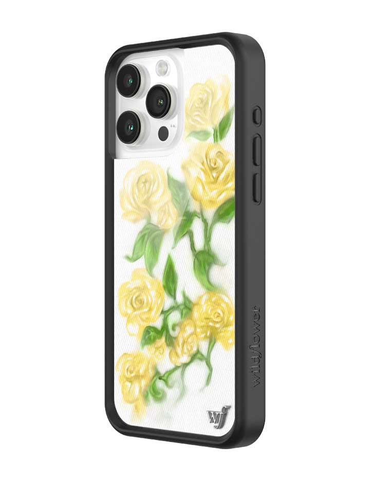 Yellow Roses Floral Pattern iPhone Case