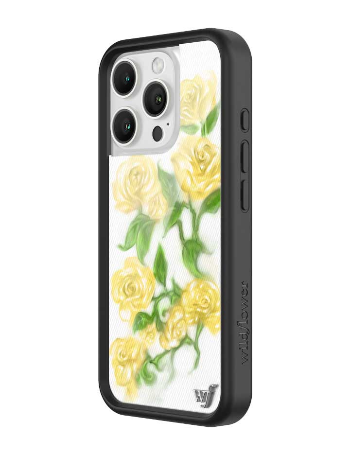 Yellow Roses Floral Pattern iPhone Case