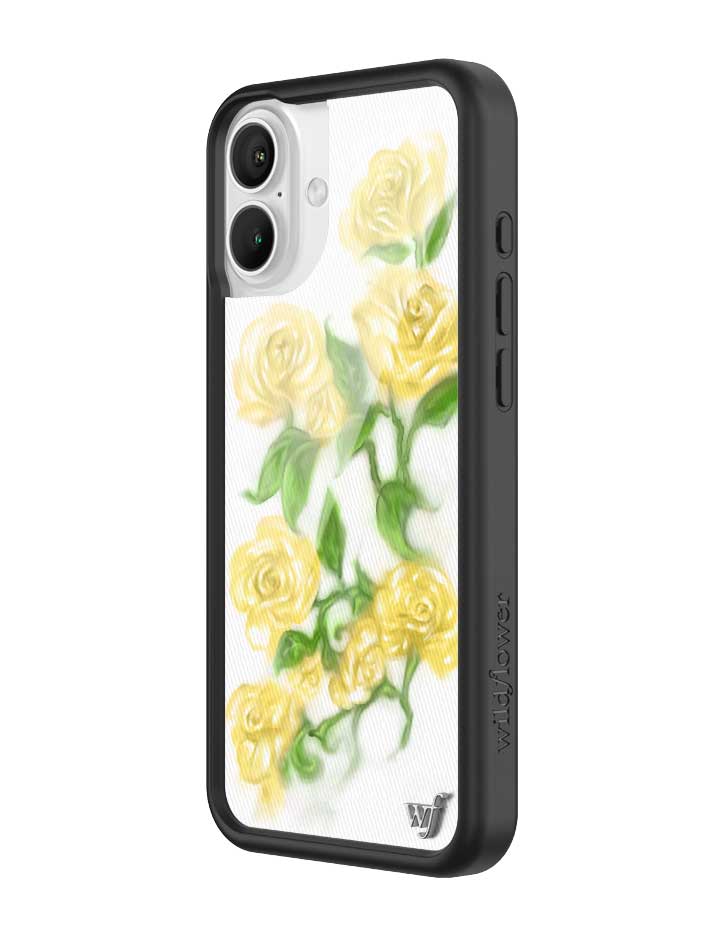 Yellow Roses Floral Pattern iPhone Case