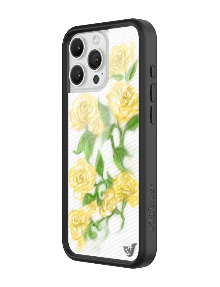 Yellow Roses Floral Pattern iPhone Case