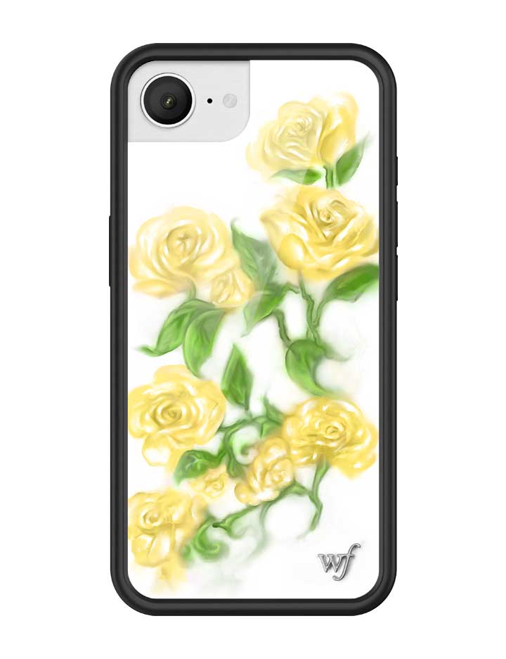 Yellow Roses Floral Pattern iPhone Case