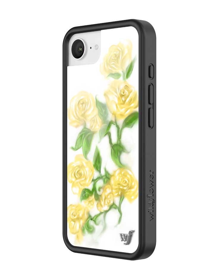Yellow Roses Floral Pattern iPhone Case