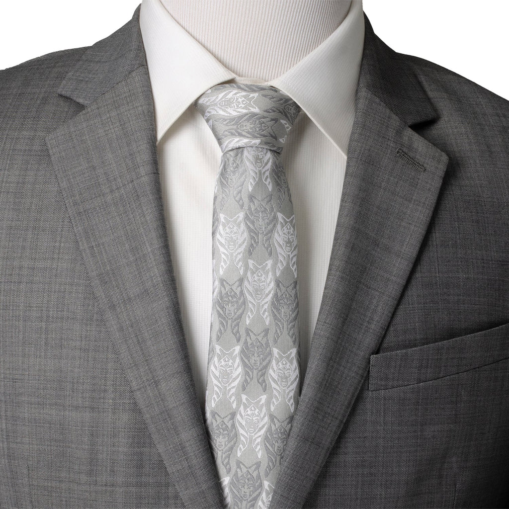 Star Wars Ahsoka Tano Gray Woven Silk Blend Men's Necktie - Image 2