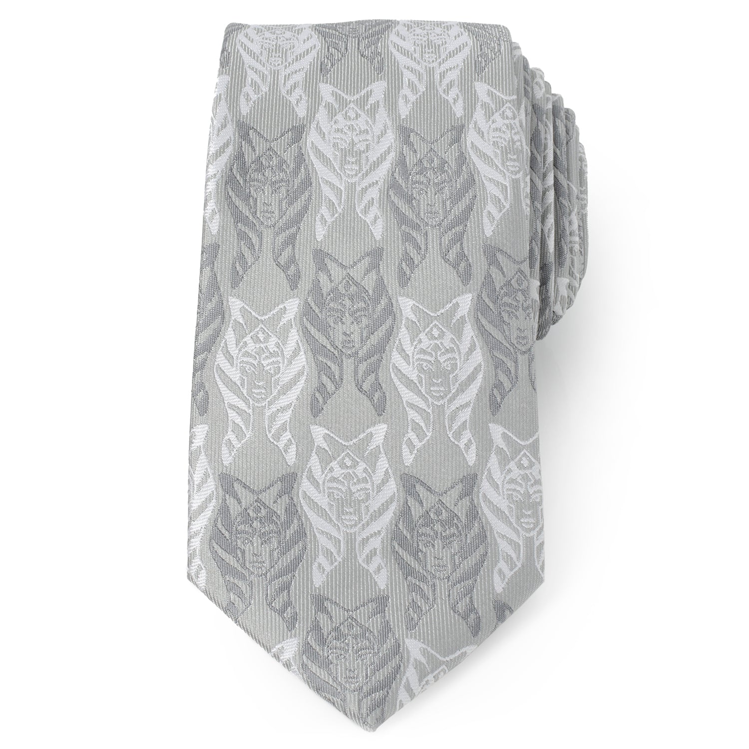 Star Wars Ahsoka Tano Gray Woven Silk Blend Men's Necktie - Image 3