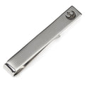 Silver tone tie bar featuring a debossed Rebel Alliance Starbird symbol on the end, displayed on a white background.